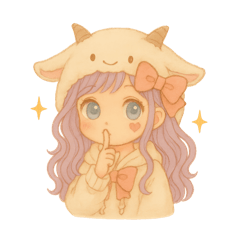 [LINEスタンプ] 紫髪のヤギガール