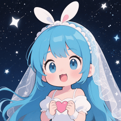 [LINEスタンプ] 可愛い ウサギ 少女 うさぎ