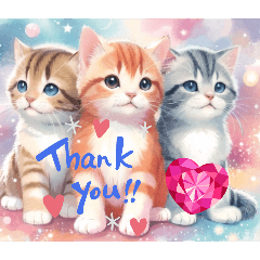 [LINEスタンプ] 子猫と花