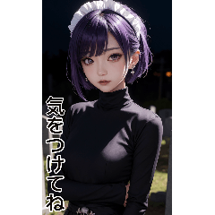 [LINEスタンプ] ショートヘアのゴシックガールの日常用語