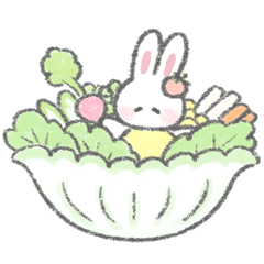 [LINEスタンプ] おやさいふんわりうさちゃん