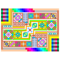 [LINEスタンプ] 幾何学模様っぽいピクセルアート、その他の画像（メイン）
