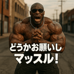 [LINEスタンプ] ムキ！筋肉BLACK！！