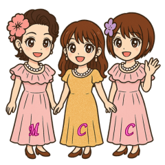 [LINEスタンプ] チャーミング女性3人の幸運スタンプ