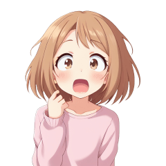 [LINEスタンプ] ビックリする女の子たちの表情