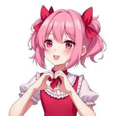 [LINEスタンプ] 可愛いハートポーズの女性たち