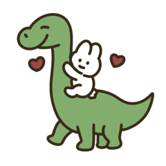 [LINEスタンプ] うさぽぽちゃん with恐竜 文字なし
