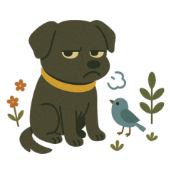 [LINEスタンプ] かわいい黒い犬：日常リアクション(修正版)