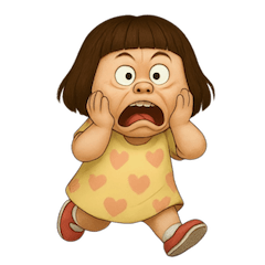 [LINEスタンプ] 面白い黄色のドレスを着た女の子 （NT）