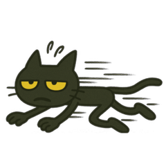 [LINEスタンプ] けだる黒猫けっだるニャン★無言シュール