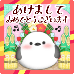 [LINEスタンプ] ピアノ・シマエナガ/毎年使える♡年末年始4