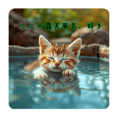 [LINEスタンプ] 温泉♨️と猫