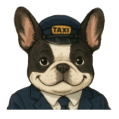[LINEスタンプ] フレンチブルのタクシードライバー1