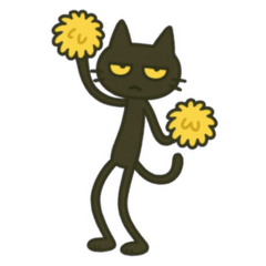 [LINEスタンプ] けだる黒猫の無言＋ワンポイント シュール