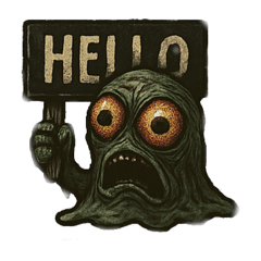 [LINEスタンプ] お化けが看板持ってる