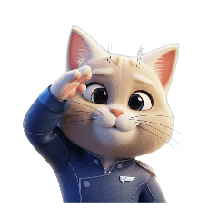 [LINEスタンプ] 【敬礼猫】