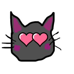 [LINEスタンプ] 耳ぴんくくろにゃんこ