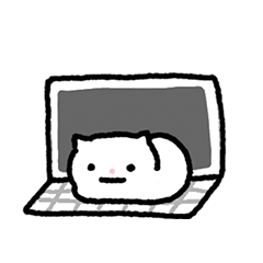 [LINEスタンプ] しろガムねこ