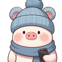 [LINEスタンプ] 毛糸の帽子をかぶった子豚 （NT） v.1