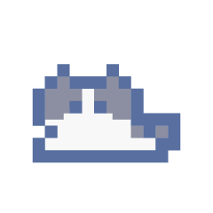 [LINEスタンプ] 動くドットねこ！！2-1 ハチワレ