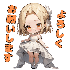 [LINEスタンプ] しあわせウェディングガール