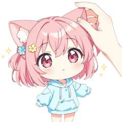 [LINEスタンプ] ミニ猫耳パーカーの女の子スタンプ