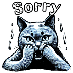 [LINEスタンプ] 猫(ロシアンブルー)の可愛い英語スタンプ