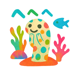[LINEスタンプ] ゆるカラフルな海のいきもの♪毎日使える♪