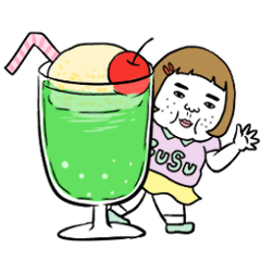 [LINEスタンプ] 動く！スイーツとキャロライン