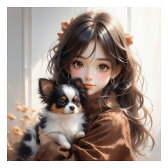[LINEスタンプ] 少女と子犬