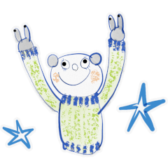 [LINEスタンプ] W. はなちゃん P. 85 くまのクマオとプーコ