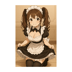 [LINEスタンプ] ツインテールな萌え系メイド達