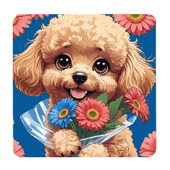 [LINEスタンプ] あなたへ贈る花束、プードル、普段使い♡