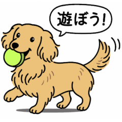 [LINEスタンプ] ミニチュアダックス (ロング＋イエロー）