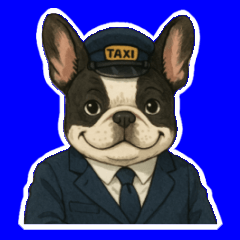 [LINEスタンプ] フレンチブルのタクシードライバーFACE