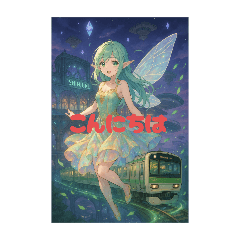 [LINEスタンプ] 電車と妖精のコラボ