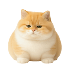 [LINEスタンプ] 太ったオレンジと白の猫 （NT）