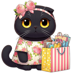 [LINEスタンプ] 花柄シャツを着た黒猫 （NT） v.2