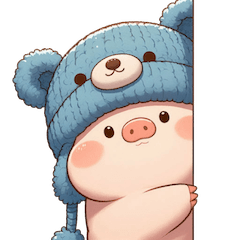 [LINEスタンプ] 毛糸の帽子をかぶった子豚 （NT） v.2