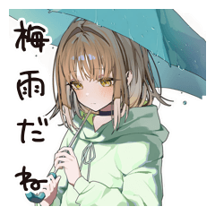 [LINEスタンプ] ゆるパーカーちゃんの梅雨日和