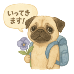 [LINEスタンプ] 花といっしょに わんこスタンプ