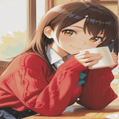 [LINEスタンプ] Smiling knit beautiful girl zero