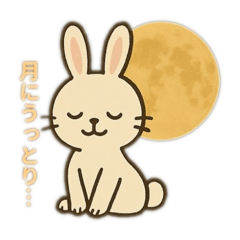 [LINEスタンプ] うさぎと十五夜