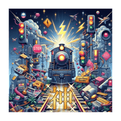 [LINEスタンプ] 電気列車『雷電⚡️』発進‼️