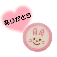[LINEスタンプ] 金太郎飴風 うさぎ、気持ちを伝える