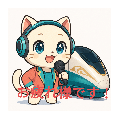 [LINEスタンプ] Vチューバーと電車のコラボです