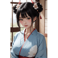 [LINEスタンプ] 唯美着物の女の子写真2