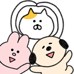 [LINEスタンプ] いぬぴ・ねこぴ・うさぴの、ほのぼの日和