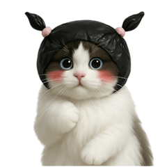 [LINEスタンプ] ビニール袋で束ねられた猫 （NT）