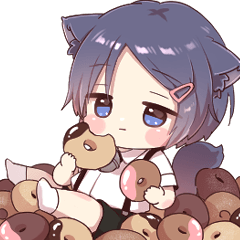[LINEスタンプ] 動く！ツンデレ猫耳少年(もぐもぐスタンプ)
